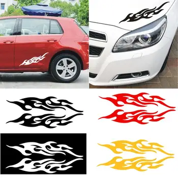

1 Pair Fire Flame Car Window Body Bumper Motorcycle Laptop Decal Sticker Decor Car Exterior Accessories Boutique Wholesales