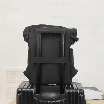 

European&American Fashion Couple Backpack 2020 New Color PU Stitching Ins Style Large Capacity Oxford Cloth Waterproof Backpack