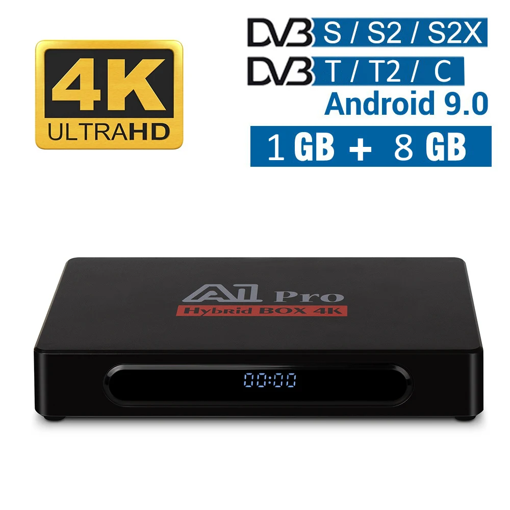 Android 9 0 TV Box 4K 1 ГБ 8 FTA DVB T2 C S2 комбо цифровой ТВ тюнер Amlogic S905D H.265 HEVC Ccam для