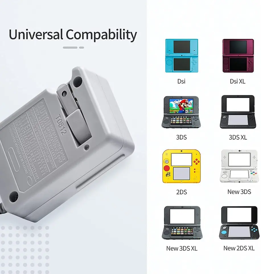 Nintendo Switch,3ds,xl,2ds,xl,dsi,dsixl用の交換用電源アダプター