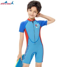 

2.5MM Neoprene Youth Kids Wetsuit Surfing Short Sleeve Snorkeling Jellyfish Swimming Jumpsuit Scuba Hunting Bathing Diving Suit