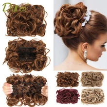 

DIFEI Synthetic Hair Chignon Pony Tail Hair Extension Bun Hairpiece Scrunchie Elastic Wedding Wave Curly - Dark blond