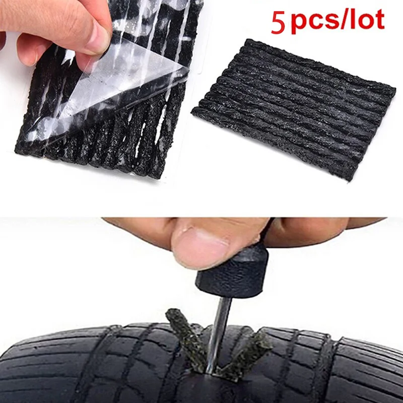 5Pcs Tire Tyre Puncture Plug Seal Repair Tool Kit Car Tubeless Puncture Tire Repair Strip Auto Motorcycle Tubeless
