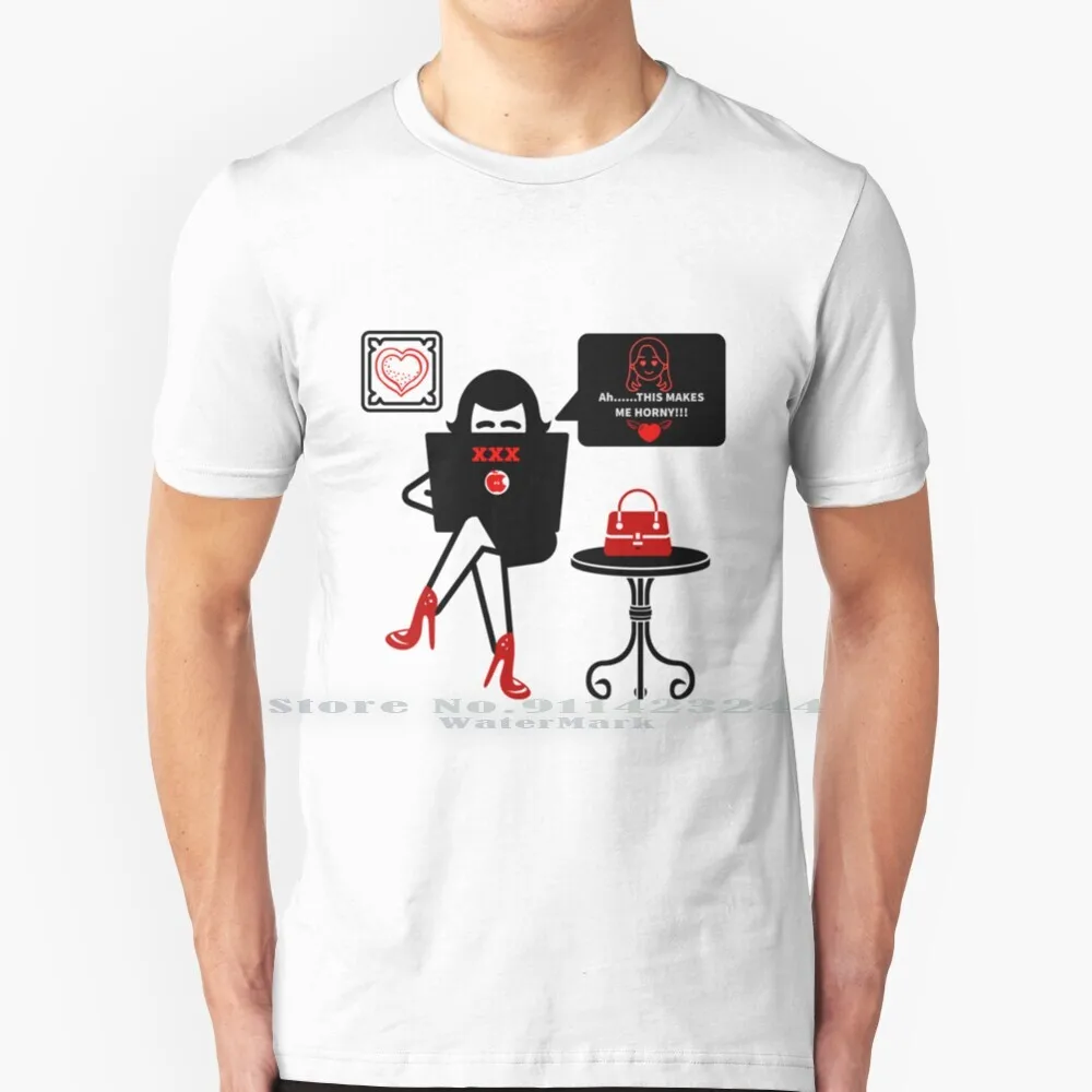 Napalona dziewczyna T Shirt bawełna 6XL napalona dziewczyna Sexy oglądanie Xxx nastolatek czerwony piękne serce szczęście dorosły Laptop chłód szalone uczucia