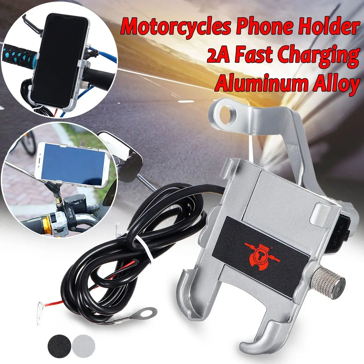 

Aluminium Motorcycle Bike Cell Phone Holder Stand QC3.0 Quick Charger for Samsung USB Charger for iPhone Series Phone Stand