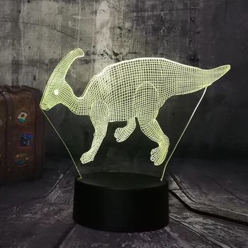 

Dinosaur Parasaurolophus Cool Animal 3D LED Night Light Bedroom Decor Boys Kid Toy Birthday Christmas Gift Drop Shipping