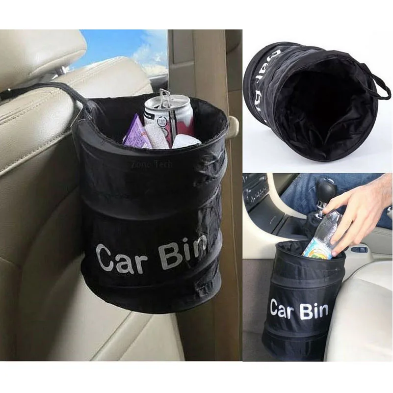 Collapsible Wastebasket Trash Can Litter Container Car Auto Garbage Bag Waste Bins Household Cleaning Tools In-car snack pack | Дом и сад