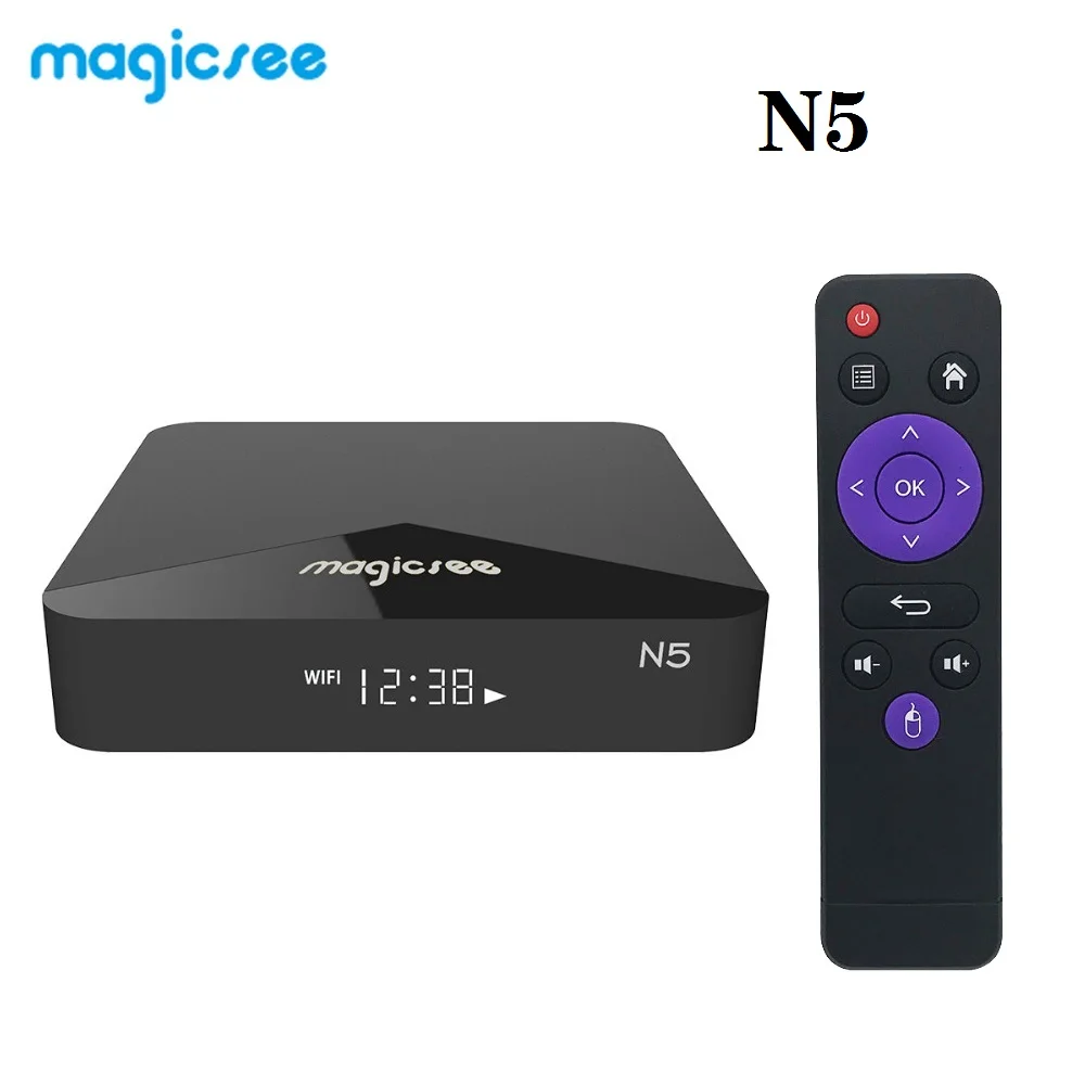 Magicsee N5 Android TV Box Amlogic S905X Quad-core 4K Media Player Resolution 2GB RAM 16GB ROM 2.4G 5G Wifi BT 4.1 Set Top | Электроника