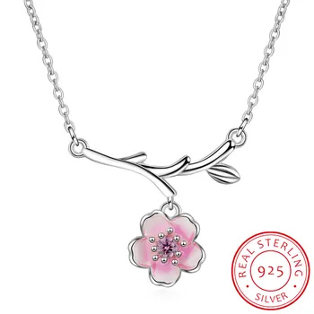 

2019 New Arrivals 925 Sterling Silver AAA Zirconia Cheery Flower Necklaces Pendant For Women Fashion sterling-silver-jewelry