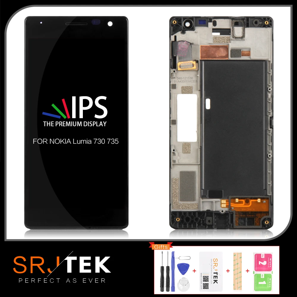 

Original 4.7" OLED Display For NOKIA Lumia 735 730 LCD Touch Screen Digitizer with Frame Replacement for lumia 730 LCD RM-1038