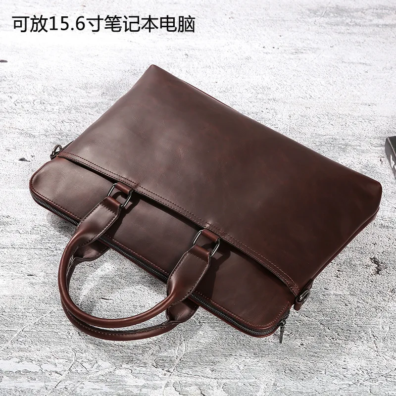 

New Single-shoulder Briefcase Retro-archaic Oblique Spanning Briefcase Office Men's Handbag