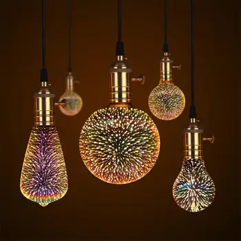

Fireworks Bulb 3D Home Decor Fairy Light KTV 3D Fireworks Bulb Retro LED Lamp A60 Holiday Christmas Creative Fashion