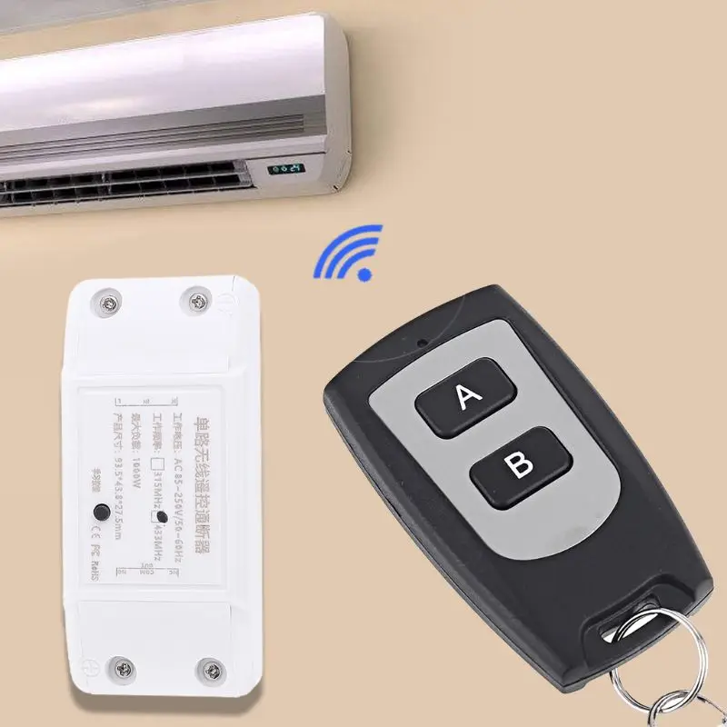 

AC85V-250V 2 Channel Wireless Remote Control Single Light Switch Receiver Transmitter for Door Gate Lamps Fans Accessories