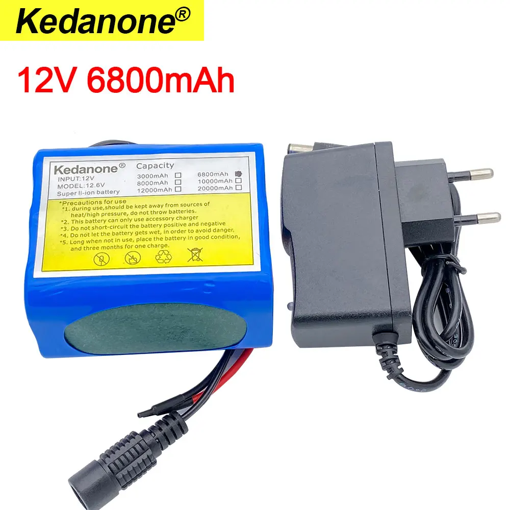 12V 6800 мА/ч Батарея 18650 литий ионный аккумулятор 6 8 Ач Перезаряжаемые батареи с