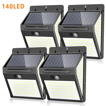 

140 LED Solar Light Outdoor Solar Lamp Waterproof PIR Motion Sensor Lamp Garden Decoration Security Street Light