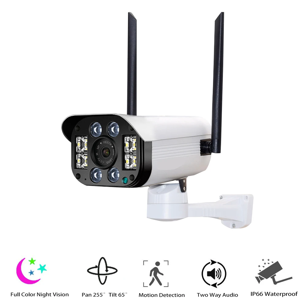 Full Color Night Vision Outdoor Weatherproof Home Surveillance Security IP Camera WiFi Camera Pan Tilt 1080P HD Bullet Camera