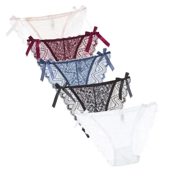 

5pc Fashion Underwear Women Sexy Bowknot Lingerie Lace Brief Underpant Sleepwear Panties Ropa Interior Femenina Трусы Женские