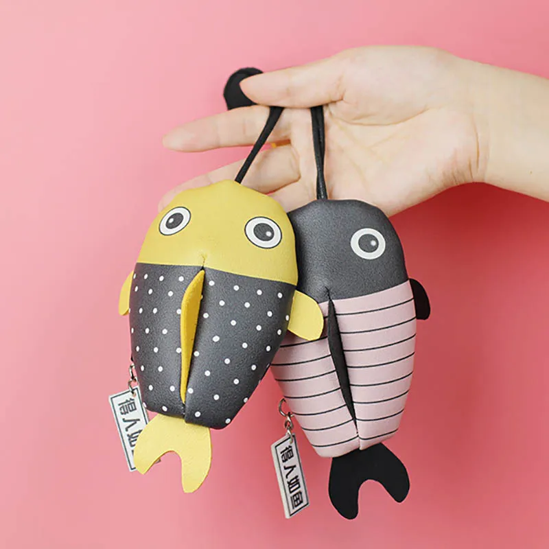 

Cute Fish Key bag Coin Purses Mini bag Girls bag Drawstring Creative Key buckle Creative Storage