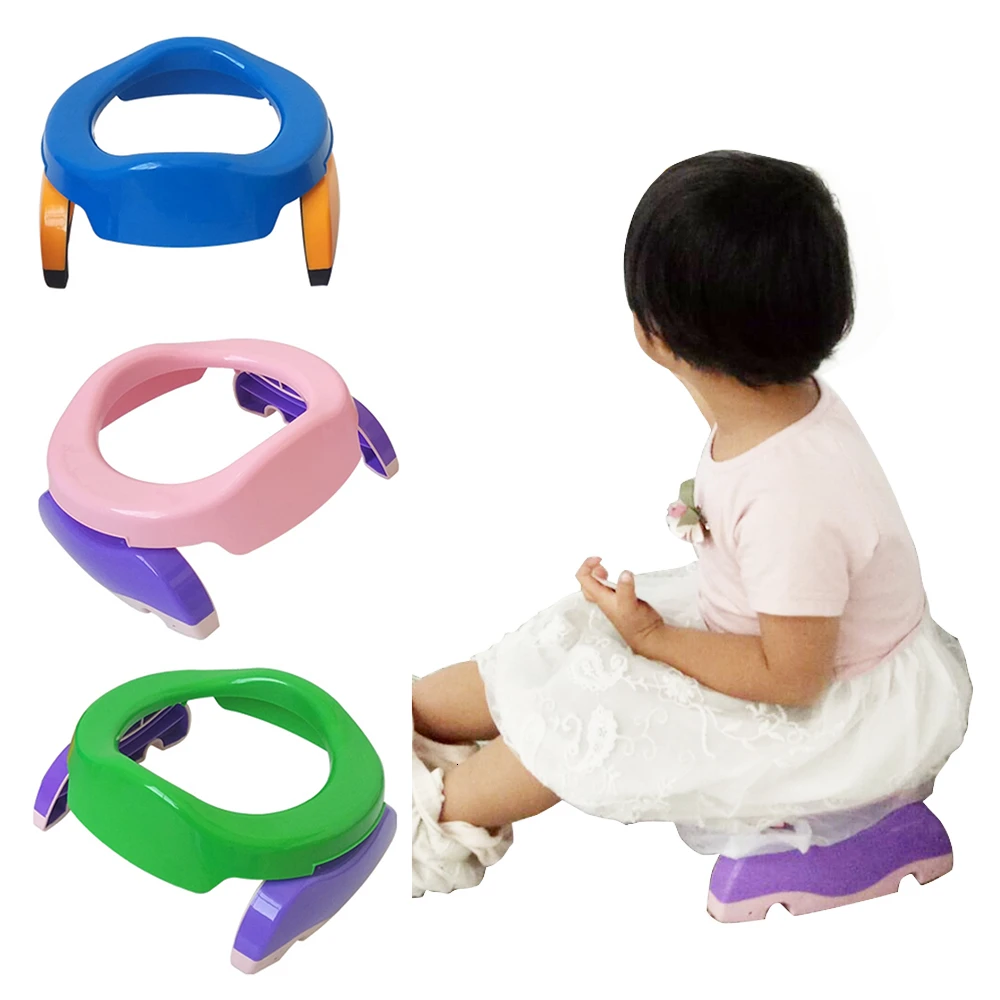 Portable Baby Chamber Pots Foldaway Infant Toilet Training Seat Travel Potty Rings With Urine