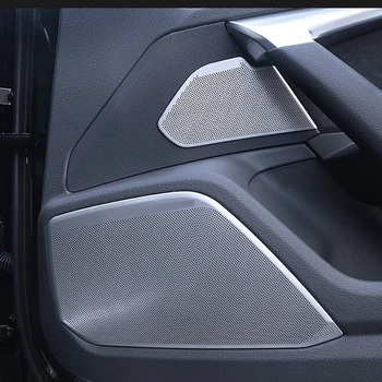 

For Audi A6 C8 A7 4KA 2018 2019 Car Styling Door Loudspeaker Sound Chrome Speaker Cover Trim Frame Sticker Interior Accessories
