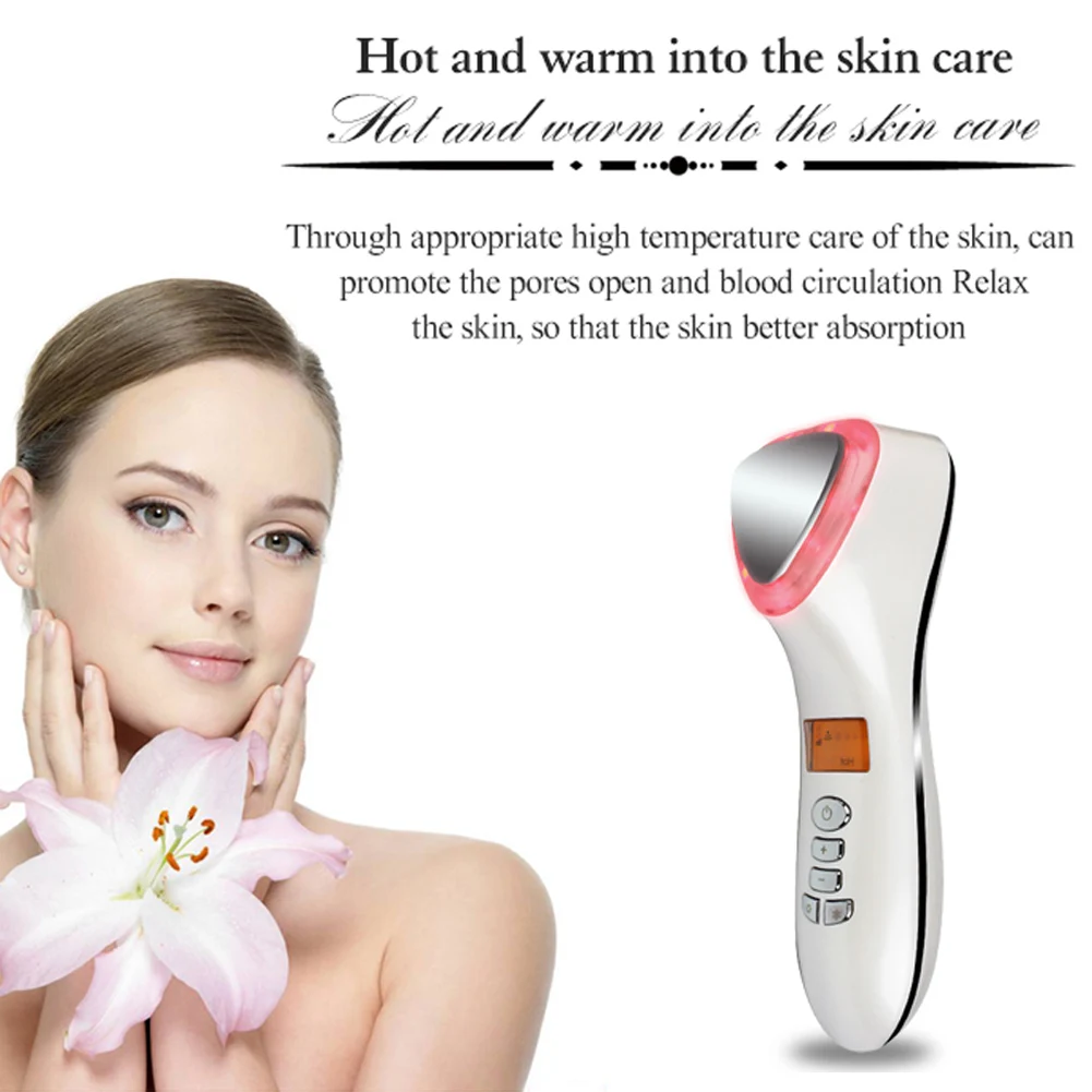 Ferramentas de Beleza Cuidados com a Pele Efeito de Vibração Máquina da Beleza Massageador Facial Ultra-sônica Rosto Dispositivo Spa Luz Anti-envelhecimento Levantamento 14 Beleza e saúde