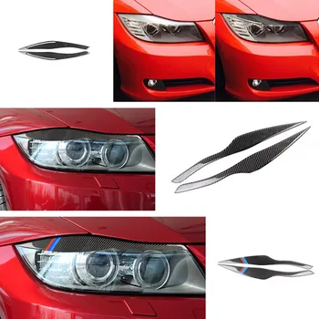 

Carbon Fiber Headlight Eyebrow Stickers Styling Eyelid Cover Emblem Decals for BMW 3 Series E90 318i 320i 325i Car Decoration