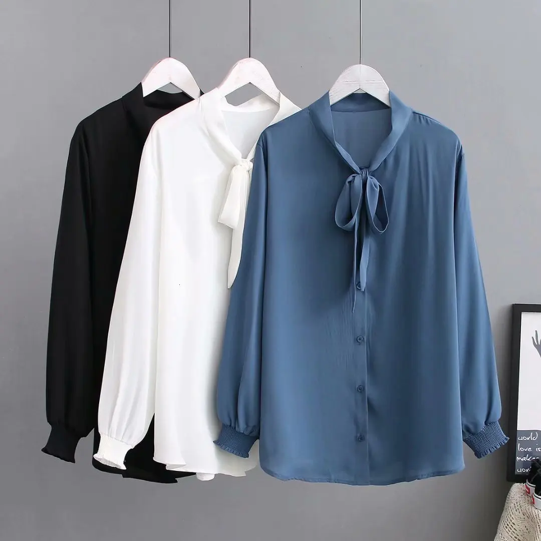 

Plus size Chiffon solid vrouwen blouse 2019 lente NIEUWE casual office dames shirts vrouwelijke in de zomer vrouwen tops