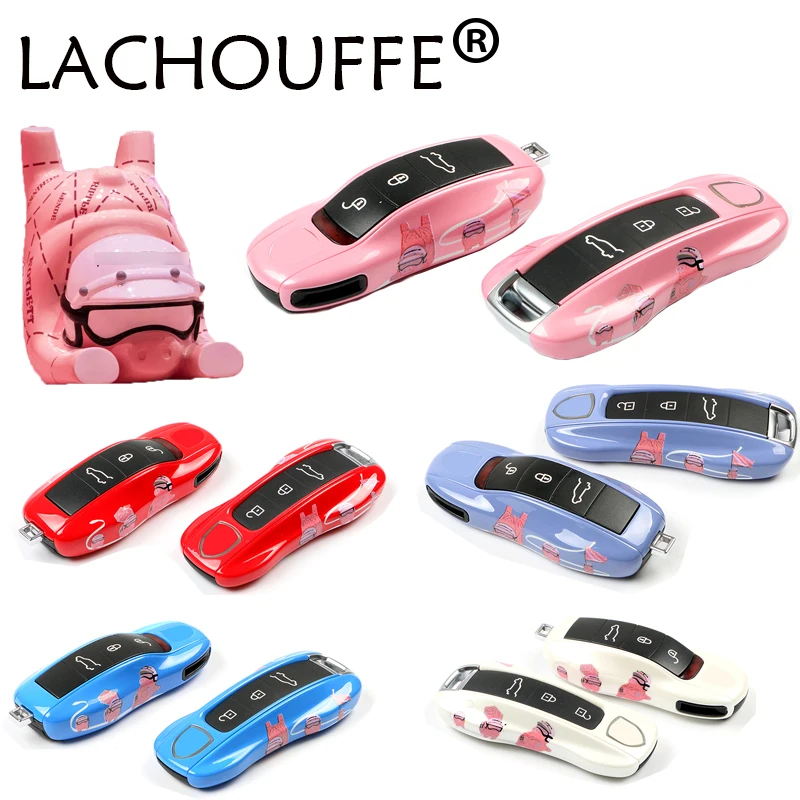 

7 style Car key case cover for porsche panamera macan boxster cayenne 971 911 718 9YA remote smart key holder cap fob protection