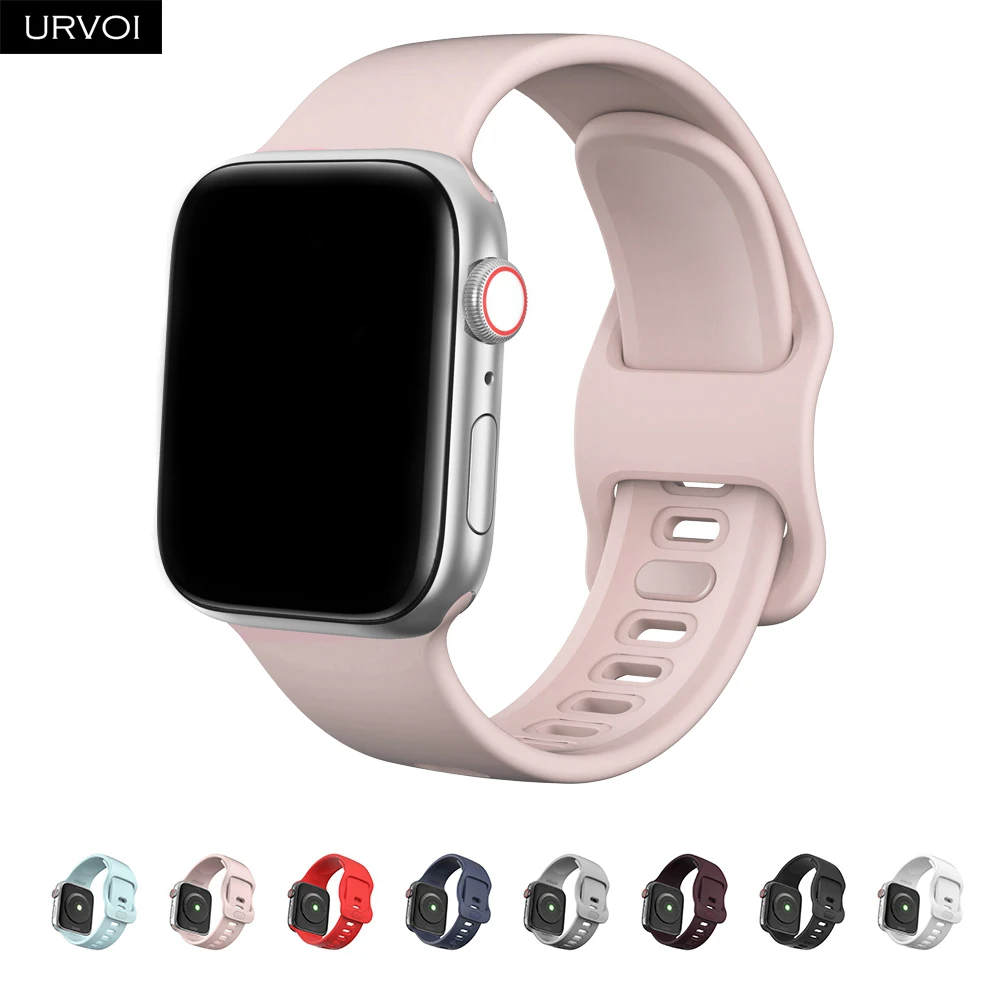 Ремешок спортивный URVOI для Apple Watch series 7 6 SE 5 4 3 2 1 силиконовый браслет iWatch 41 мм 45