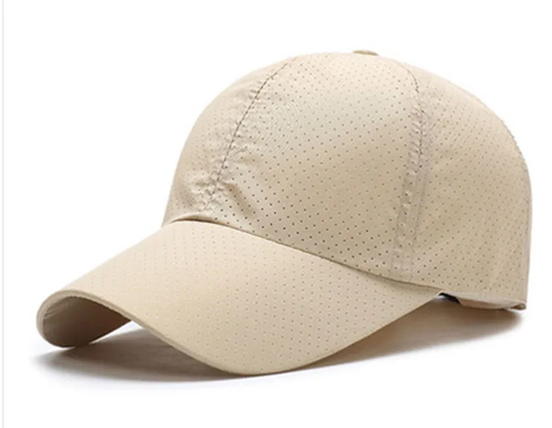 Новая ультратонкая Беговая Кепка быстросохнущая тканевая летняя кепка для женщин и мужчин унисекс быстросохнущая сетка Кепка Беговая шапка Bone кепки с сеткой - Цвет: Бежевый
