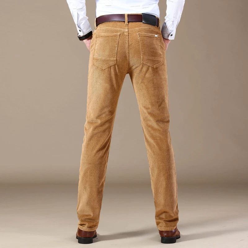 shan bao calças casuais de calças de veludo justas moda outono inverno