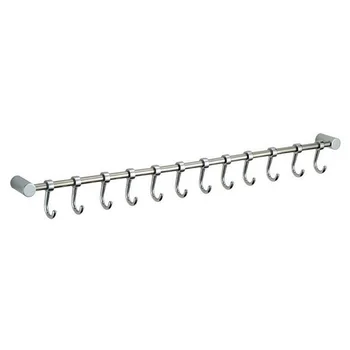 

12 Hooks Kitchen Utensil & Cupboard Wall Hanging Rail Rack Bathroom Holder Tool