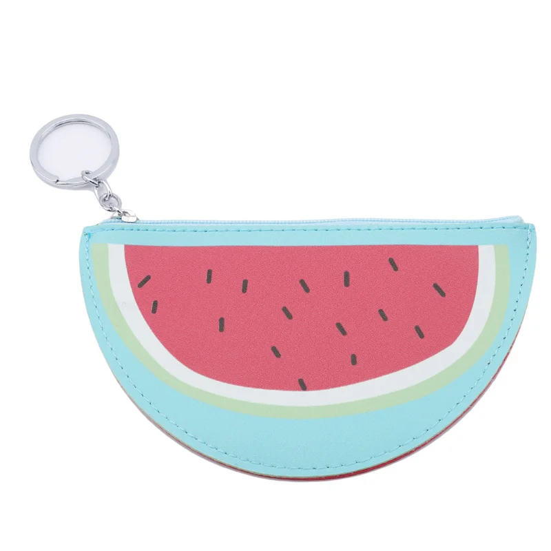 Новые модные оранжевые арбузы полукруглые кошельки 3D Дамский кошелек мягкий принт фрукты сумки детская одежда мешочек для детей подарок - Цвет: watermelon