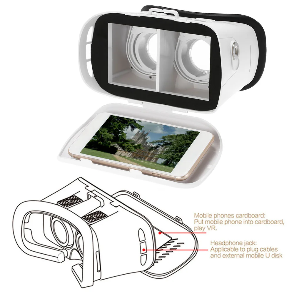Arealer Очки виртуальной реальности 3D очки гарнитура Кино игра очки для iPhone для samsung/для всех 3,5~ 6," смартфонов