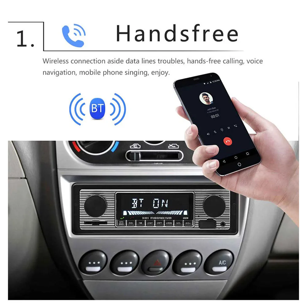 Высококачественный винтажный автомобильный радиоприемник с Bluetooth MP3-плеер