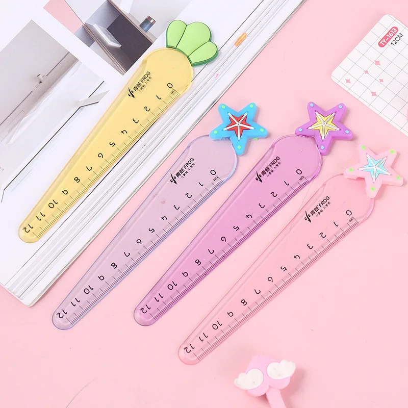 Cute Carrot Star Sword Kawaii Stationery Plastic Ruler 1 Piece Drawing Gift Office School