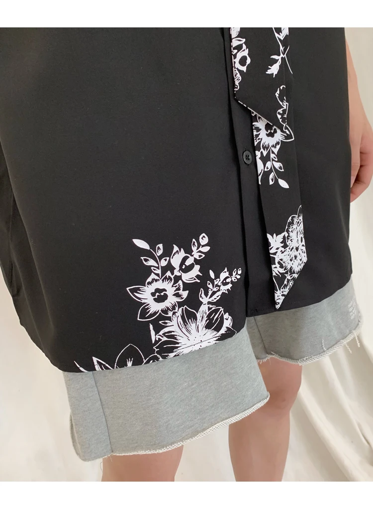 5XL! SHENGYUJIN ретро шик Длинные свободные штаны в красную сетку из шифона с короткими футболки с рукавами мужской ins summer с печатным галстуком