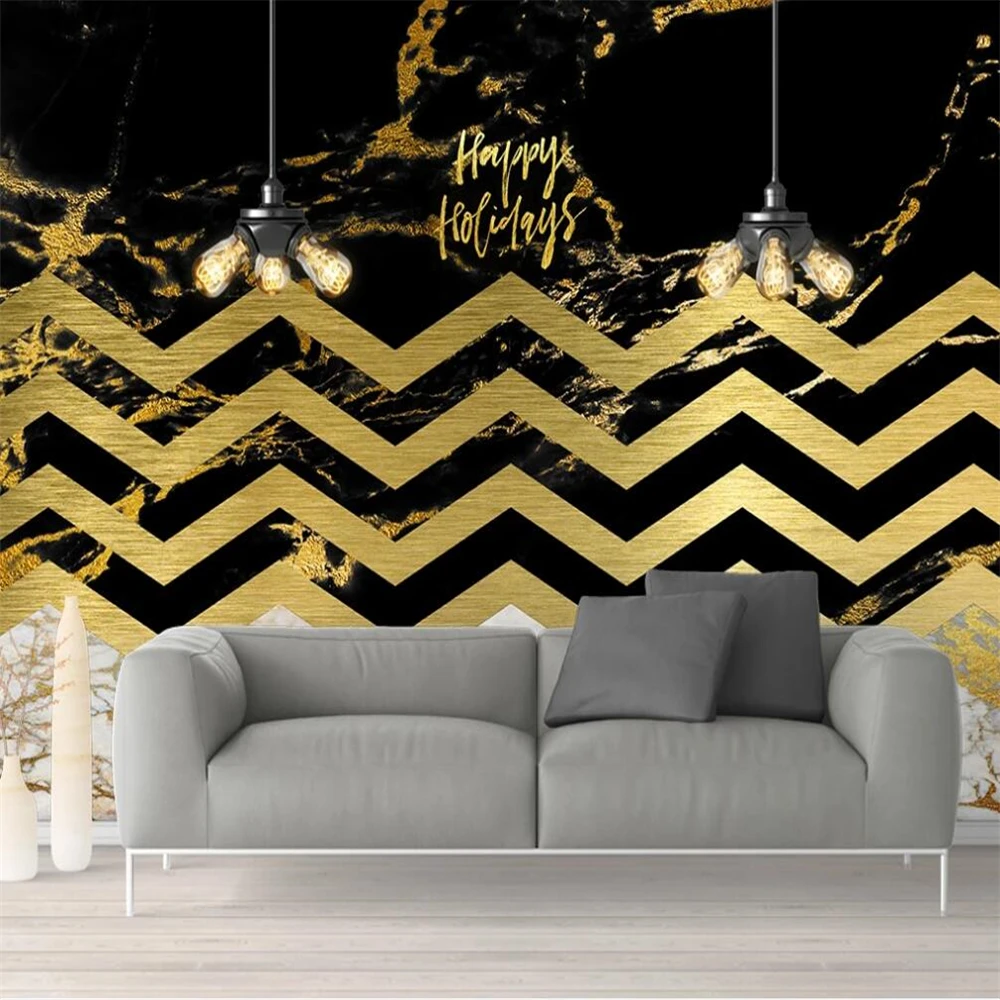 

Milofi custom 3D wallpaper mural gold modern art gold foil tooling background wall living room bedroom decoration painting wallp