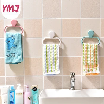 

1Pc Towel Rack Hanging Holder Organizer Ring Type Bathroom Kitchen Cabinet Cupboard Hanger Towel Bar Sponge Holder Storage Rack