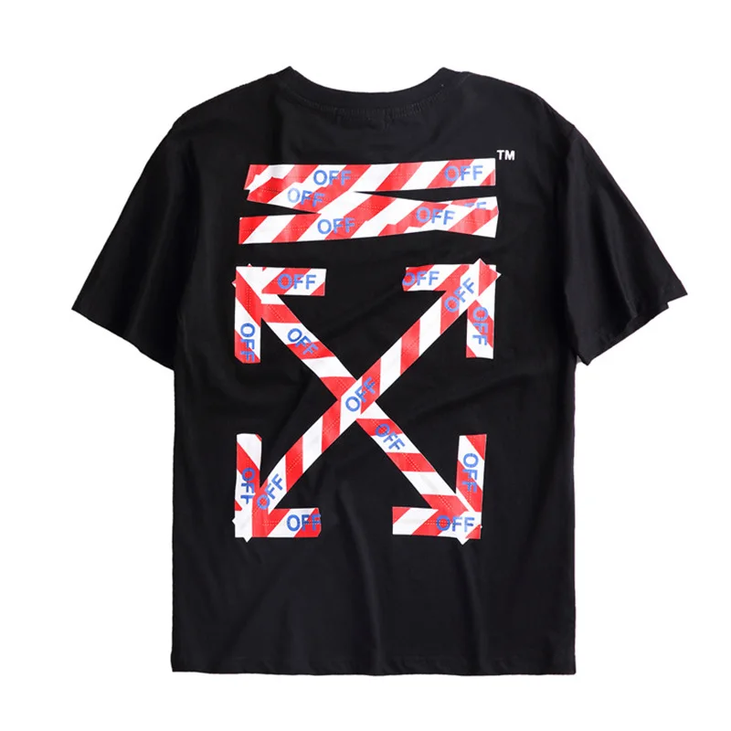 OFF-WHITE OW красная двойная стрела кордон ограниченная парная футболка с короткими рукавами