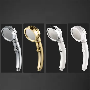 

Handhold Rotating Adjustable Water Saving Shower Head 3Mode Shower Water Pressure with Water Control Button Bathroom Set