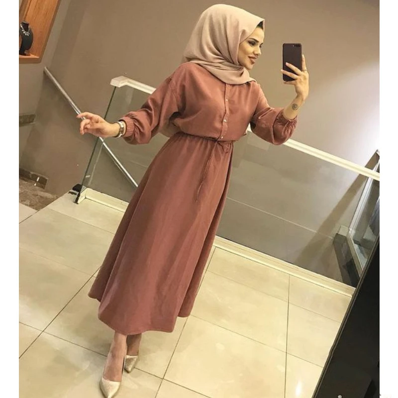 WEPBEL арабский, из Дубая женские мусульманские платья длинный рукав народный обычай abaya Плюс Размер Свободный выдвижной ремень Исламская одежда