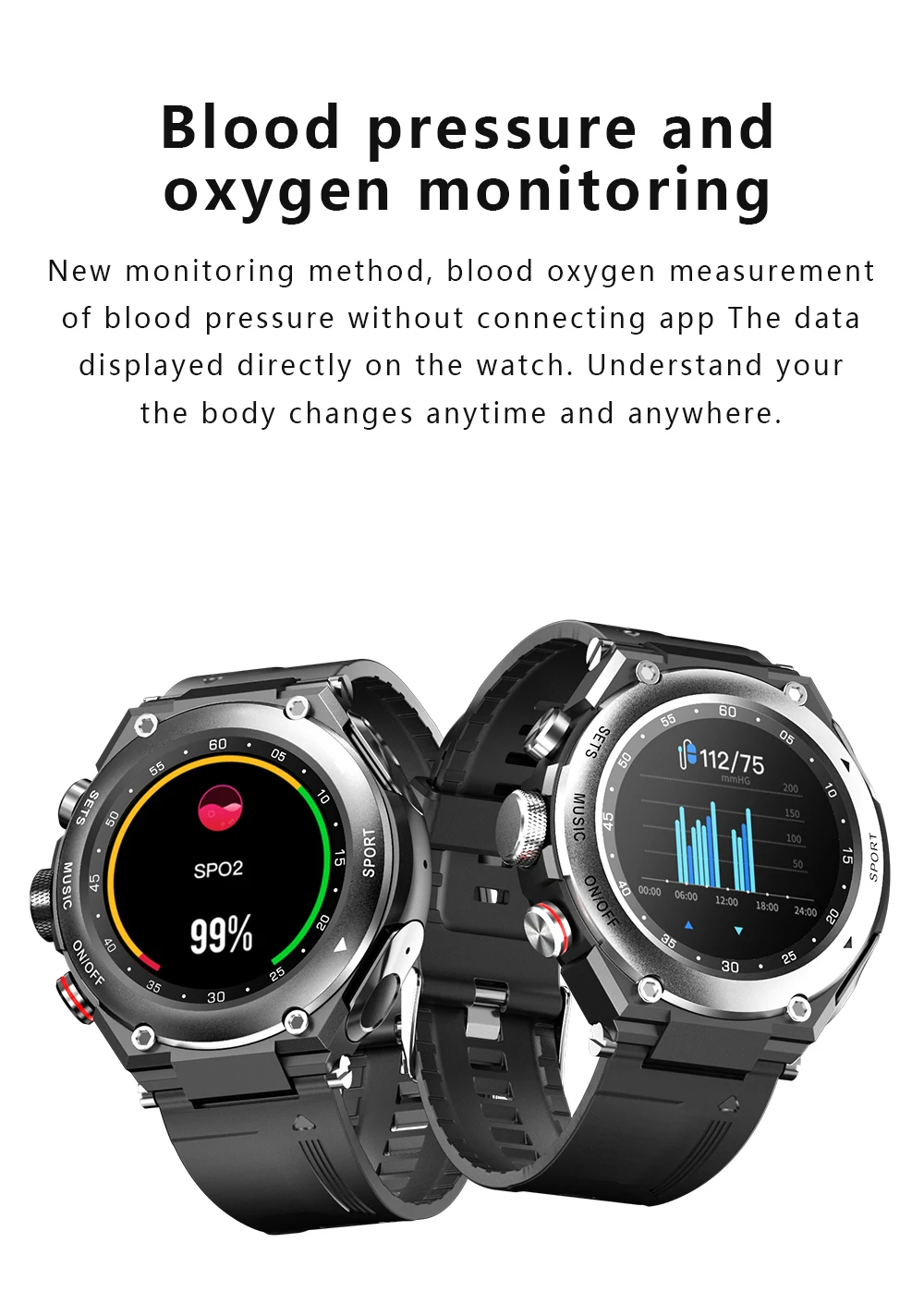 T92 Smart Watch Men 2021 Bluetooth Call Play Music HiFi TWS Earphone Custom Dial Temperature Monitor Smartwatch For Android Ios
