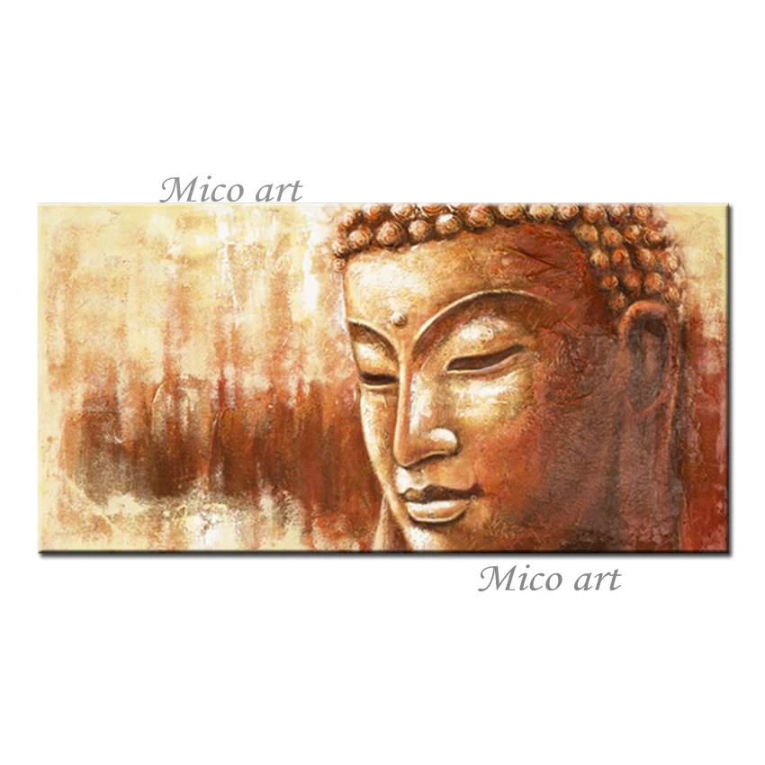 New Design Abstract Buddha Face Picture Hand Oil Painting Wall Art Home Decor Canvas Artwork For Modern Living Room Decoration | Дом и сад