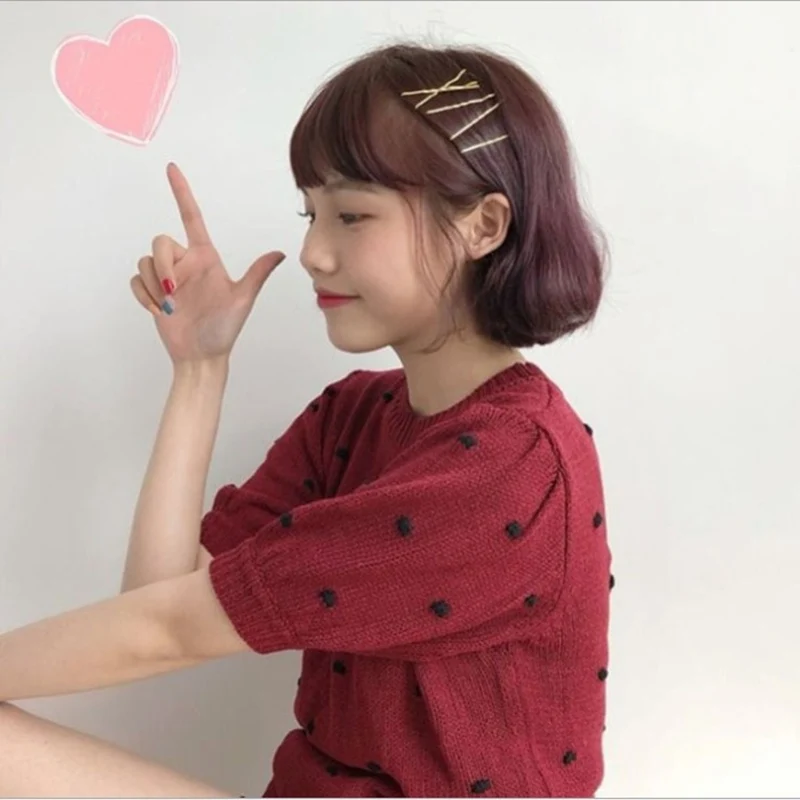 20 шт./лот, корейские модные аксессуары для волос, милая заколка, Золотая заколка для волос, кавайная Шпилька, твердая заколка для волос, металлические заколки для волос для девочек