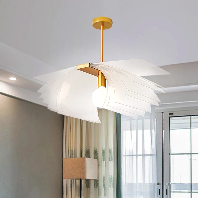 

Nordic Romantic Gold White Led Chandelier Lighting Modern Atmosphere Designer Living Room Bedroom Bar Hall Suspension Luminaire