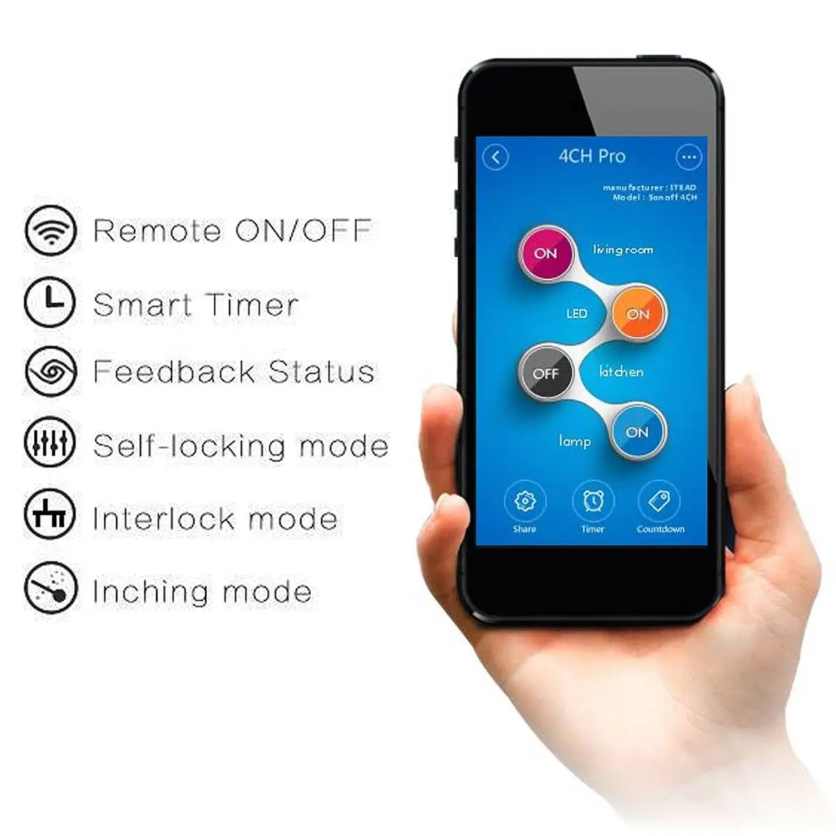SONOFF 4CH Pro R2 RF Умный дом модуль 2,4 ГГц 433 МГц беспроводной WiFi переключатель приложение дистанционное управление Inching/самоблокирующийся/Блокировка