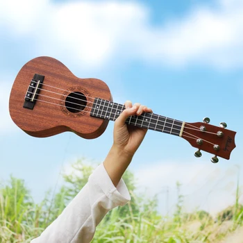 

New 21 Inch 4 String Ukulele Mahogany Wood 18 Acoustic Fretboard Ukelele Guitar Mahogany Fingerboard Hawaiian Guitar