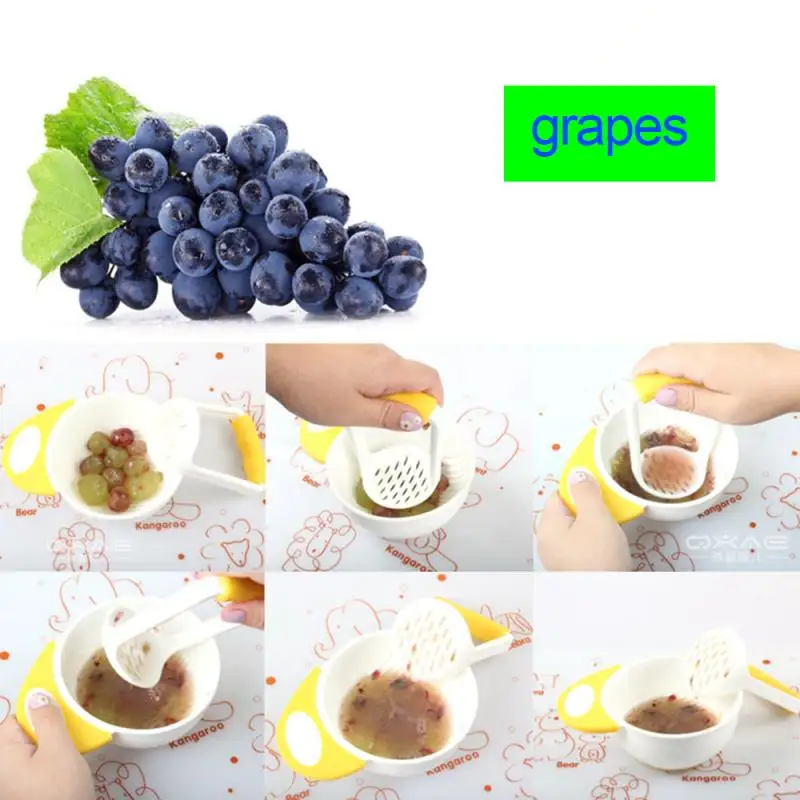 HAPPY MONKEY Baby Food Grinding Bowl Set Feeding Food Bowl Fruit Press Machine Safety Processor Baby Mills Tools
