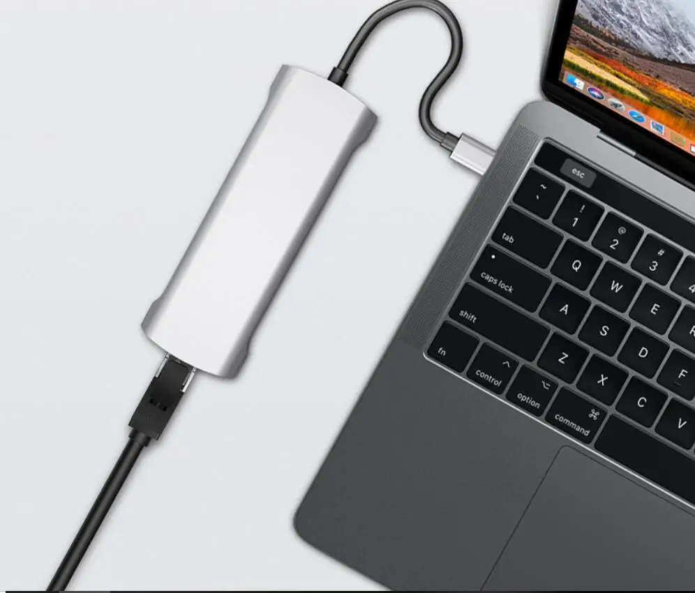 9 в 1 тип-c к HDMI USB 3,0 TF SD кардридер гигабитный Ethernet Rj45 Lan высокоскоростной USB концентратор сплиттер концентратор адаптер